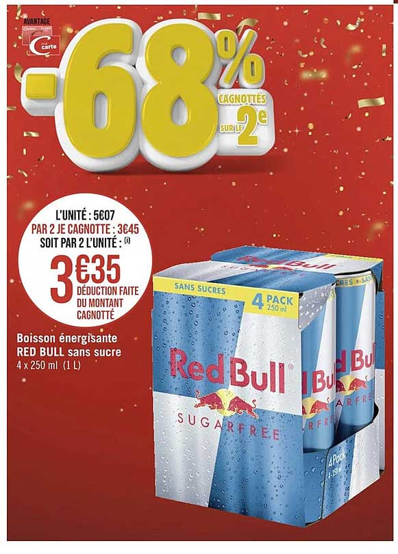 boisson énergisante red bull sans sucre
