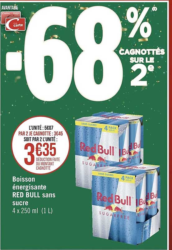 boisson énergisante red bull sans sucre