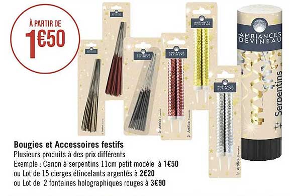 bougies et accessoires festifs