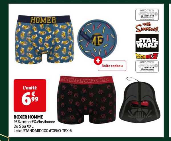 boxer homme the simpsons, star wars, dragon ball z