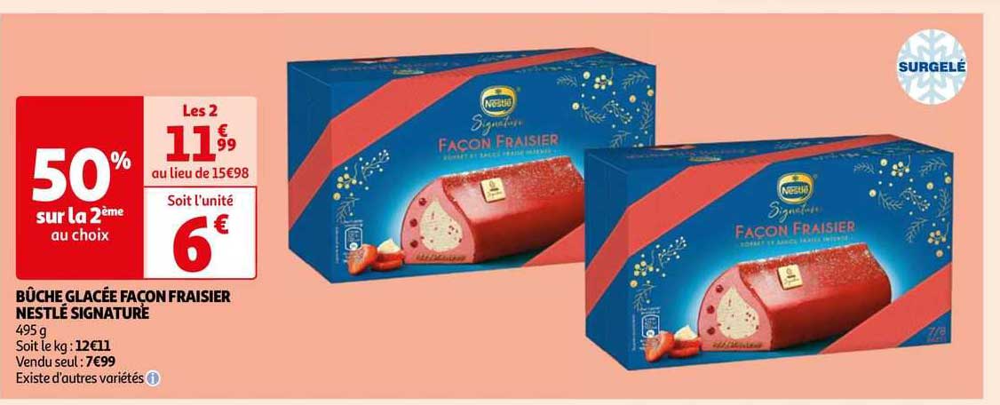 bûche glacée façon fraisier nestlé signature