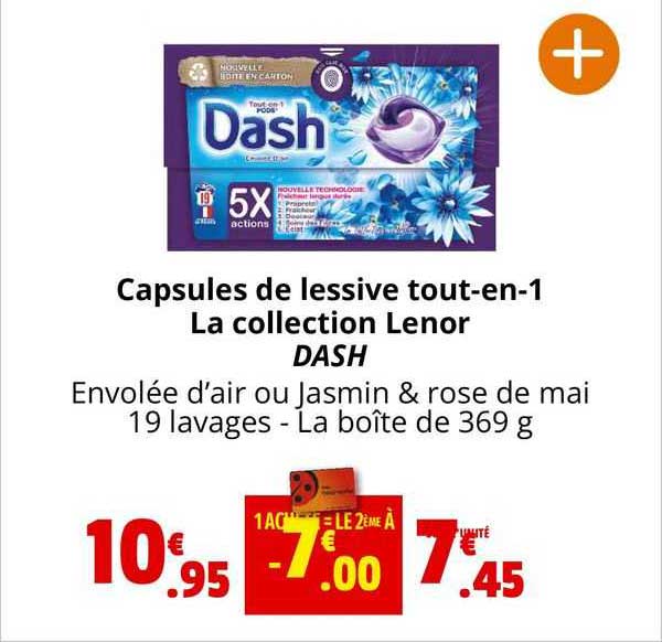 capsules de lessive tout-en-1 la collection lenor dash