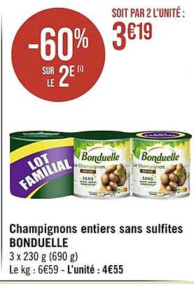 champignons entiers sans sulfites bonduelle