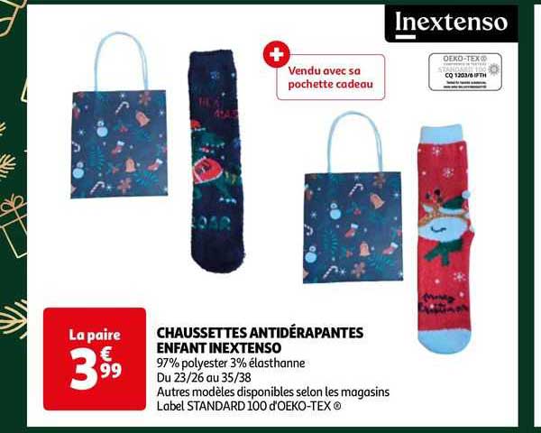chaussettes antidérapantes enfant inextenso