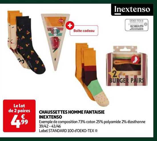 Chaussettes Homme Fantaisie Inextenso