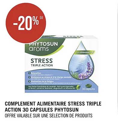 complément alimentaire stress triple action 30 capsules phytosun