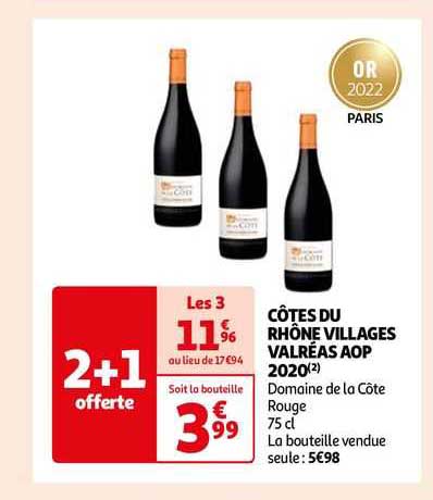 Côtes Du Rhône Villages Valréas Aop 2020 Domaine De La Côte Rouge