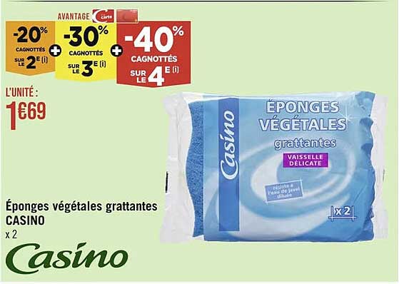 éponges Végétales Grattantes Casino