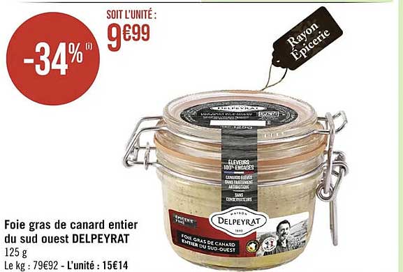 foie gras de canard entier du sud ouest delpeyrat
