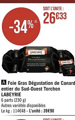 foie gras dégustation de canard entier du sud-ouest torchon labeyrie