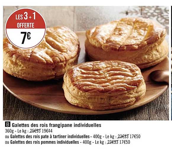 galettes des rois frangipane individuelles ou galettes des rois pâte à tartiner individuelles ou galettes des rois pommes individuelles