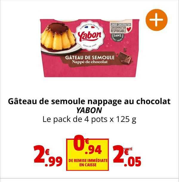 gâteau de semoule nappage au chocolat yabon
