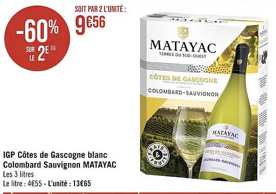 igp côtes de gascogne blanc colombard sauvignon matayac