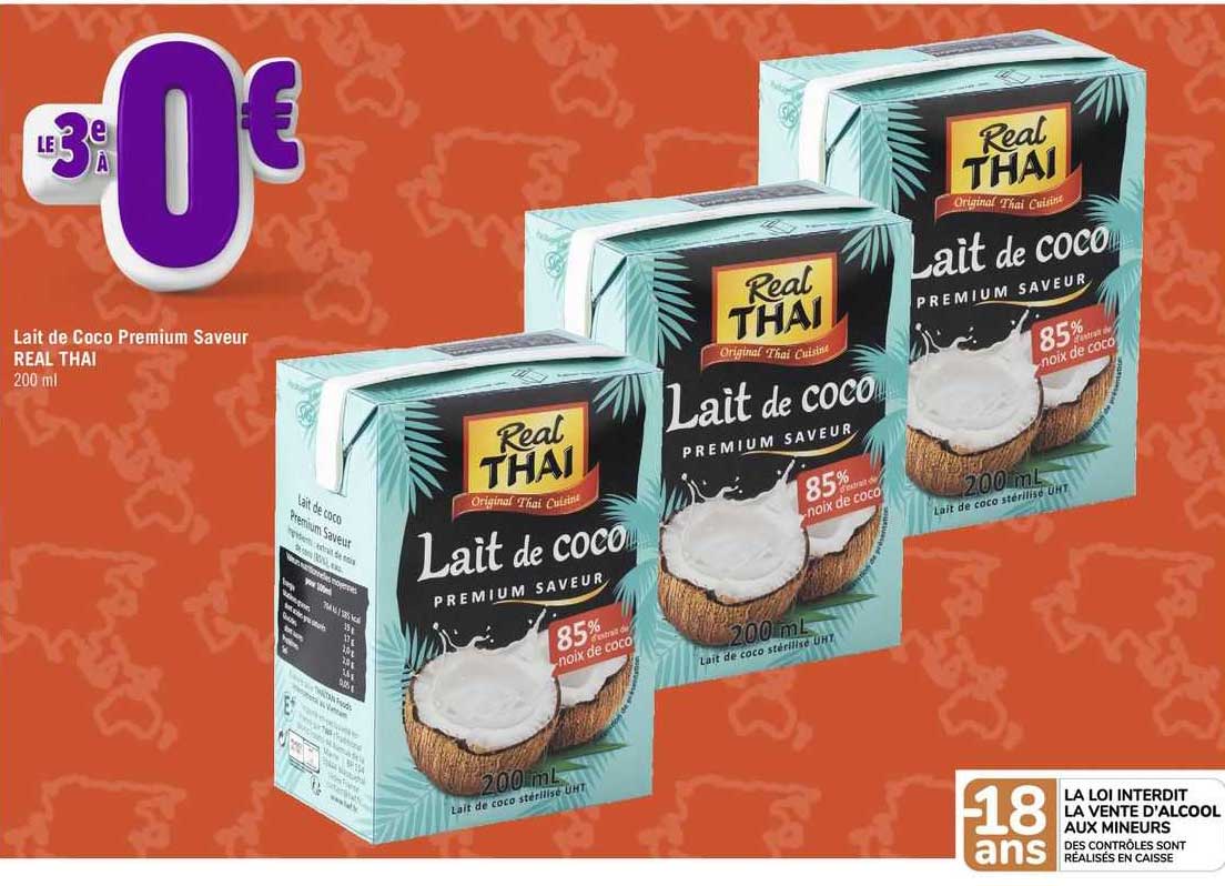 lait de coco premium saveur real thai