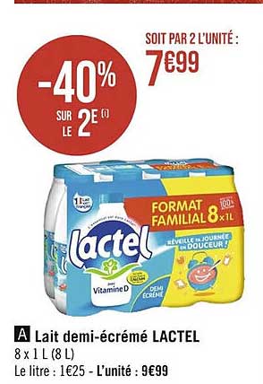 lait demi-écrémé lactel