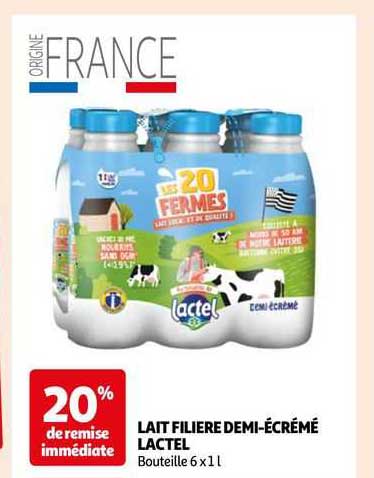 lait filière demi-écrémé lactel