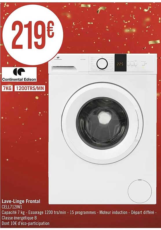lave-linge frontal continental edison