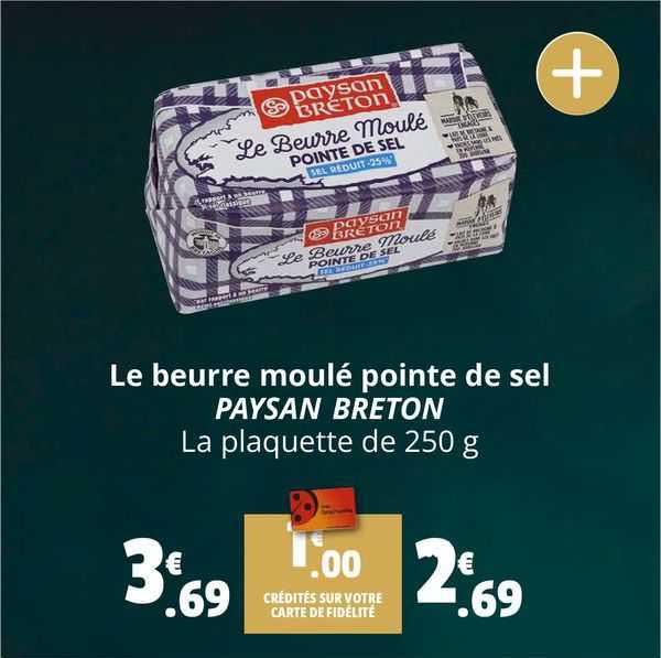le beurre moulé pointe de sel paysan breton