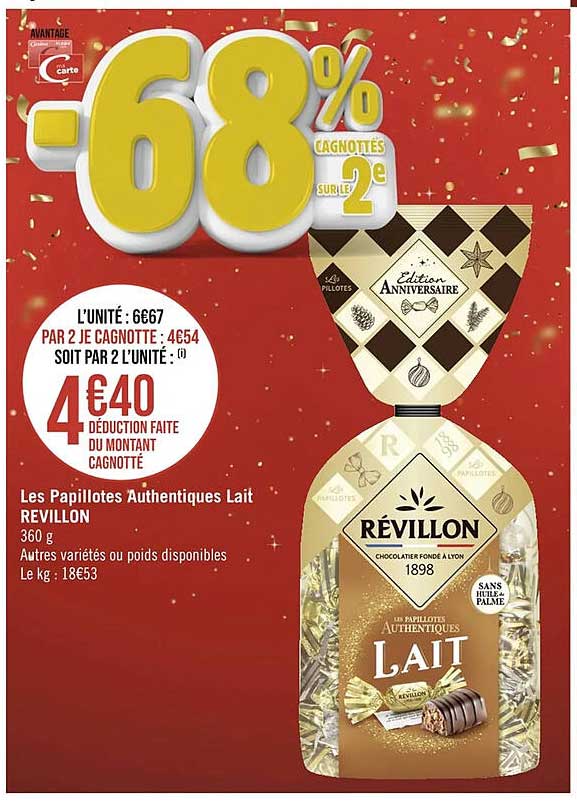 les papillotes authentiques lait révillon