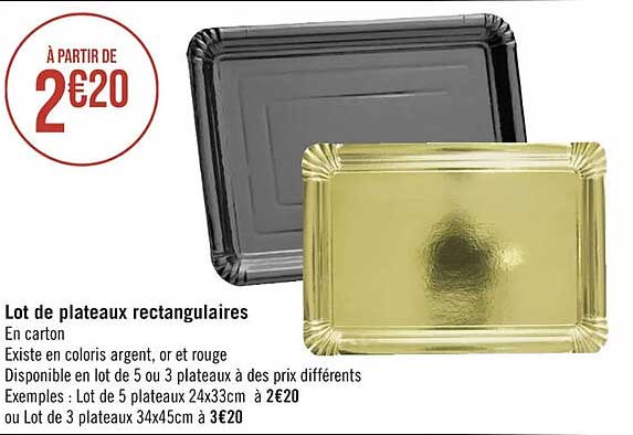 Lot De Plateaux Rectangulaires