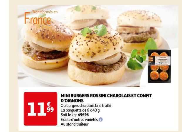 mini burgers rossini charolais et confit d'oignons