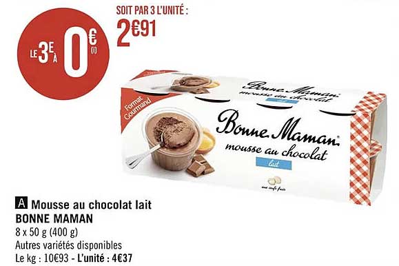 mousse au chocolat lait bonne maman