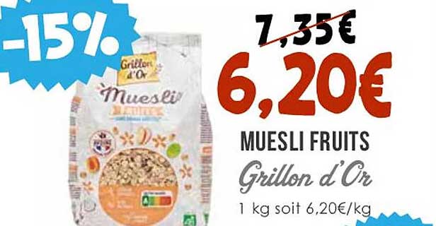 muesli fruits grillon d'or