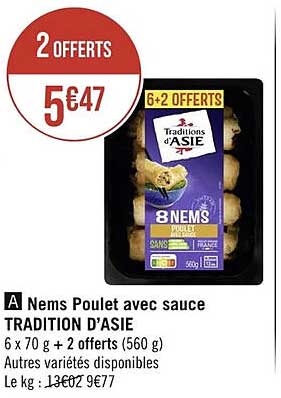 nems poulet avec sauce tradition d'asie