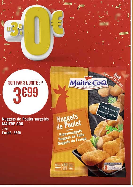 nuggets de poulet surgelés maître coq