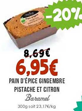 pain d'épice gingembre pistache et citron baramel