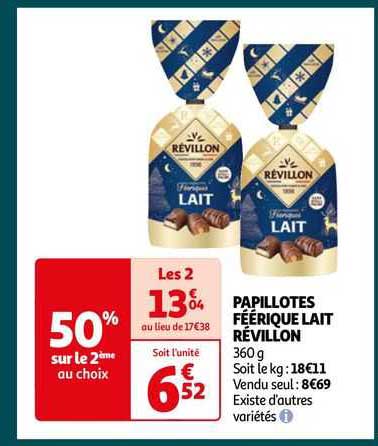 papillotes féérique lait révillon