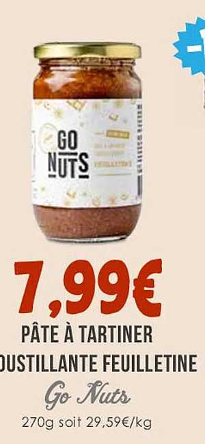 pâte à tartiner croustillante feuilletine go nuts