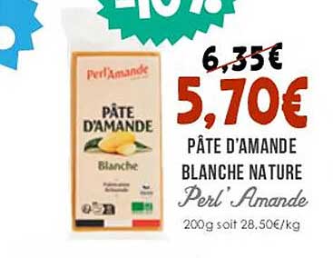 Pâte D'amande Blanche Nature Perl' Amande