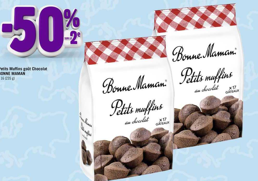 petits muffins goût chocolat bonne maman