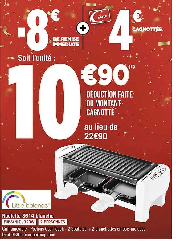 raclette 8614 blanche little balance