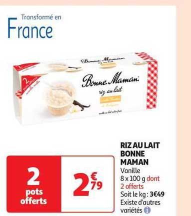 riz au lait bonne maman