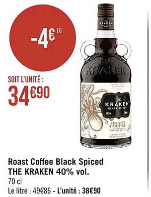 roast coffee black spiced the kraken 40% vol.