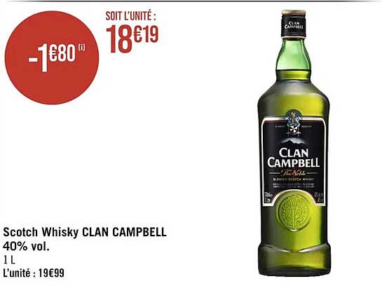 scotch whisky clan campbell 40% vol.