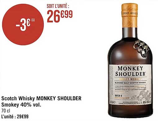scotch whisky monkey shoulder smokey 40% vol.