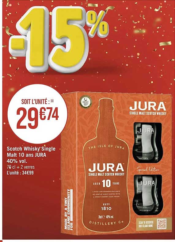scotch whisky single malt 10 ans jura 40% vol.