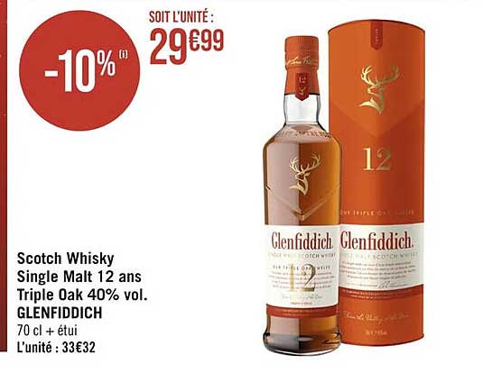 scotch whisky single malt 12 ans triple oak 40% vol. glenfiddich