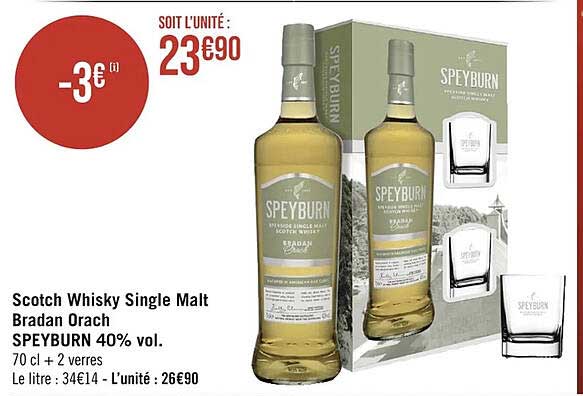 scotch whisky single malt bradan orach speyburn 40% vol.