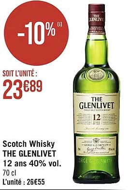 scotch whisky the glenlivet 12 ans 40% vol.