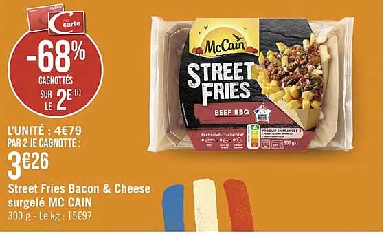 street fries bacon & cheese surgelé mcCain