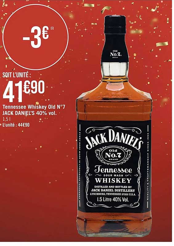 tennessee whiskey old n°7 jack daniel's 40% vol.