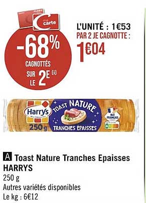toast nature tranches épaisses harrys