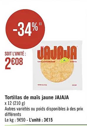 tortillas de maïs jaune jajaja