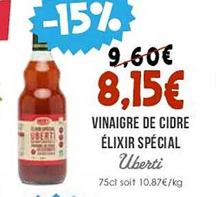 vinaigre de cidre élixir spécial uberti