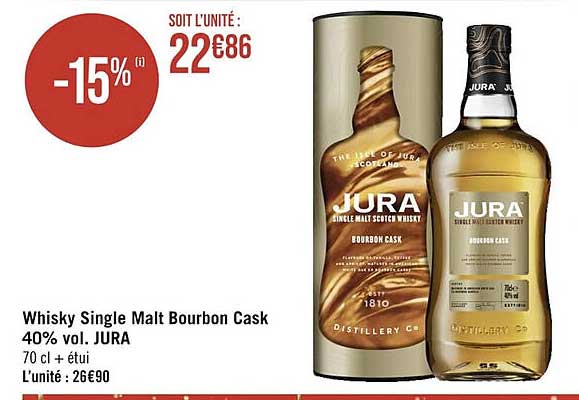 whisky single malt bourbon cask 40% vol. jura