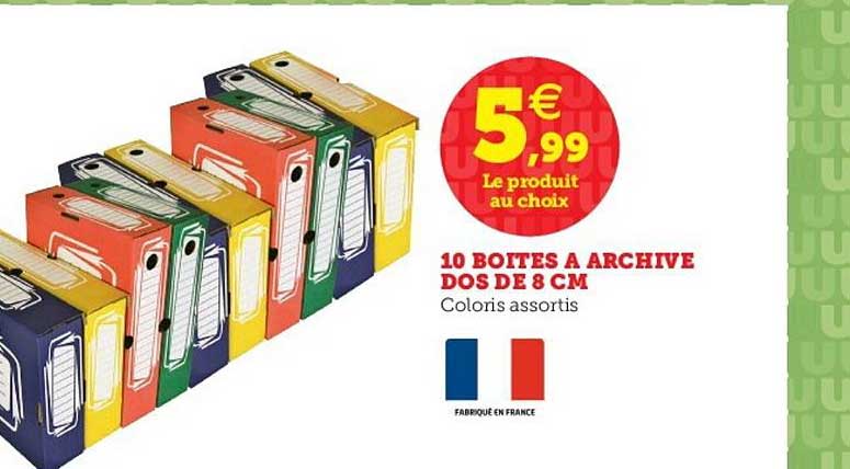 10 boites à archive dos de 8 cm
